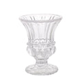 Modern Handmade Crystal Wedding Tabletop Vase with Embossed Transparent Flower Design