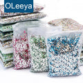 OLeeya Free Samples Bulk Flat Back Stones Wholesale Nail Crystals Big Bags Non Hotfix Resin Rhinestones for Rhinestone Hoodie