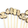 Natural Color Fruit Bamboo Cocktail Picks Fancy Picks Fork