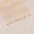 High-quality Personalized Friendship Couple Birthstone Necklace square Cubic Zircon Stainless Steel Pendant Necklace