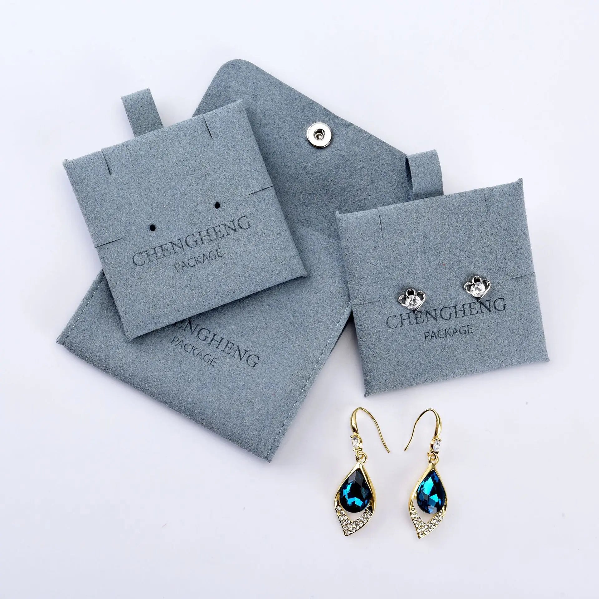 Hot-Selling Jewelry Packaging Bag with Inner Lining Pad and Custom Logo Earrings Box