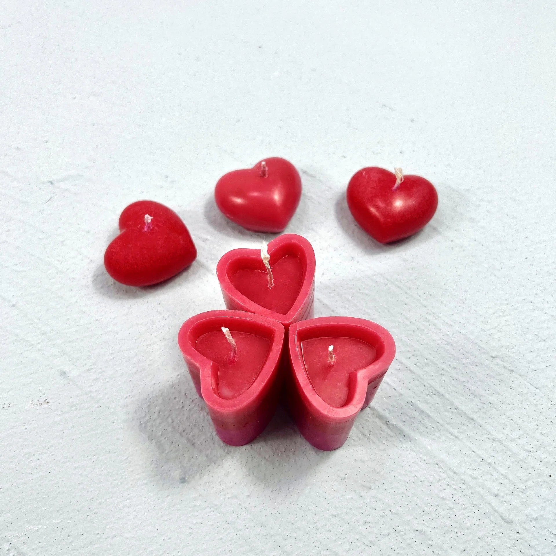 B-7025 DIY Love Heart Head Concave Plastic Mold Heart Shaped Silicone Candle Mould Atmosphere Aromatherapy Wax Mold Decoration