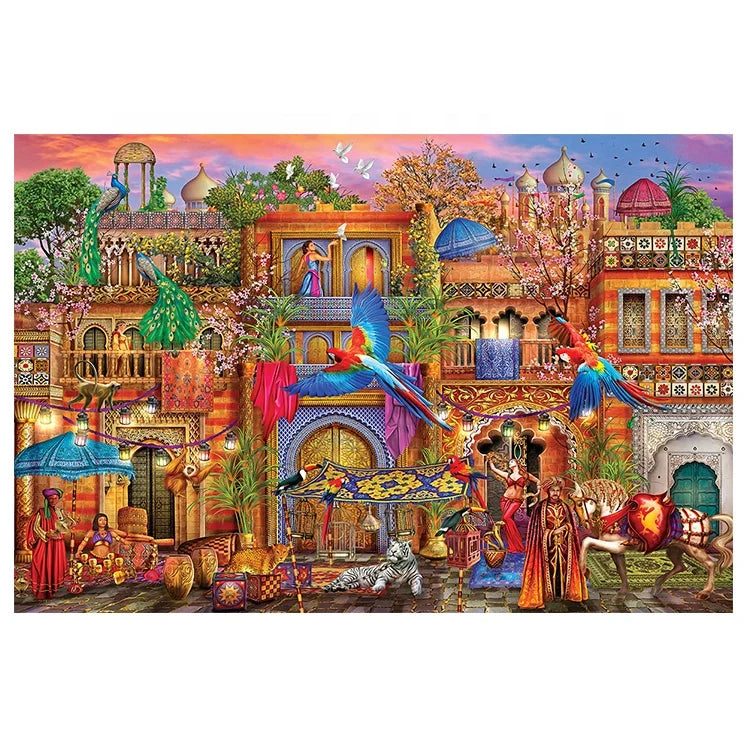 Ever Moment Diamond Painting Kit Full Square Drills Resin Bookshelf Animal Mosaic Cartoon Art Beach ASF2085