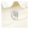 S925 Sterling Silver Zircon Ring Fast Delivery Lucky Four-leaf Clover Wedding Engagement Anniversary Party Gift Ring