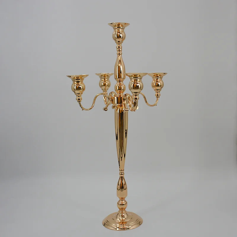 Wedding Props Crafts Metal Candlestick Iron Plated Golden Candle Holder Home Wedding Decoration