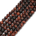 Natural Tiger Eye Stone Bead 4mm 6mm 8mm 10mm 12mm Smooth Round Loose Bead Red Tiger Eye Bead For Jewelry