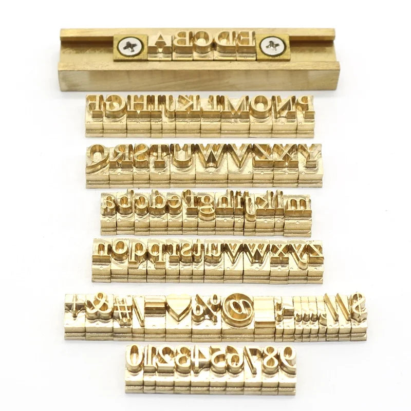 Alphanumeric Symbol Leather Cold Stamp Tool 10cm T-Slot Clamp Cold Pressed Brass Soldering Iron Hot Stamping Moulds