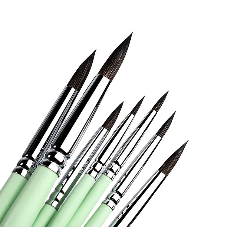 Wholesale 7PCS Professional Watercolor Detail Artist Paintbrush Set OEM Nylon Hair Painting Brush Premium Paint Brushes