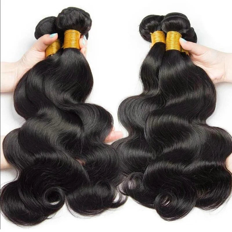 Brazilian Human Hair Bundles Body Wave Natural Black 100% Human Hair Extensions 8"-28" Cheap Hair Weave Wholesale Vendor