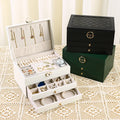 High-end Handmade Jewelry Box Lady Multi-function Large-capacity Drawer Jewelry Packaging case Leather with Lock Custom logo
