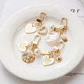 Cute Heart Shell Pearl Pendant Key Chain Creative Small Gift Earphone Box Pendant Keychain Metal Ornaments Key Ring