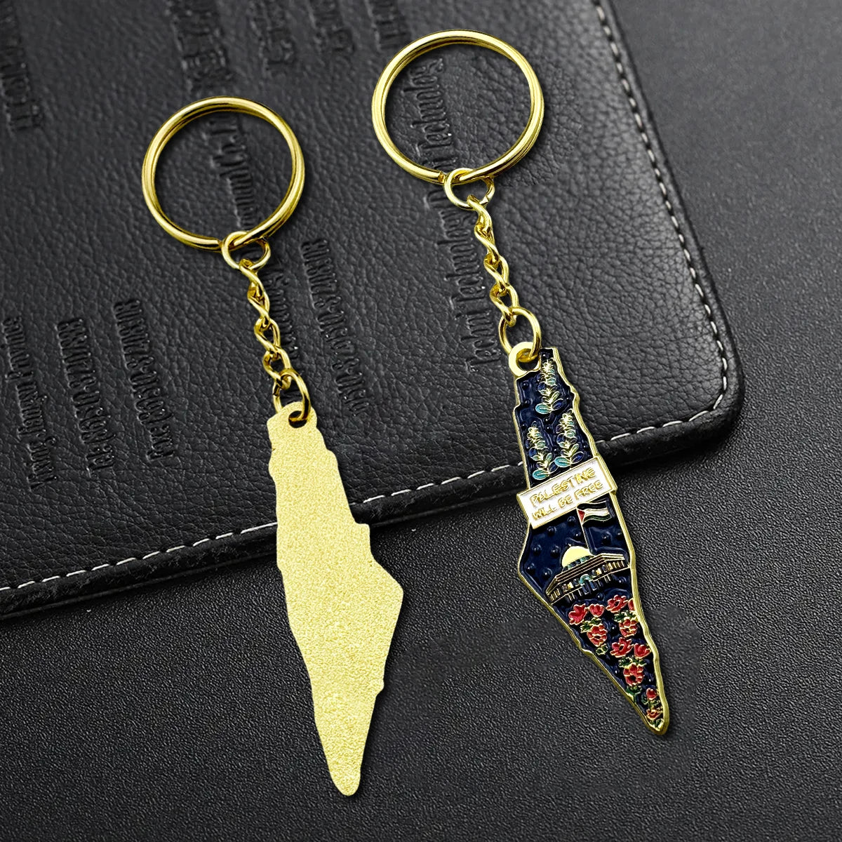 Free Palestine 2d 3D Keychain Zinc Alloy Palestine Keychain Gold Silver Soft Hard Enamel Palestine Key Chains for Gifts