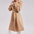 Factory Direct Lapel Neckline Waist Buckles Women Winter Apparel Long Trench Coat