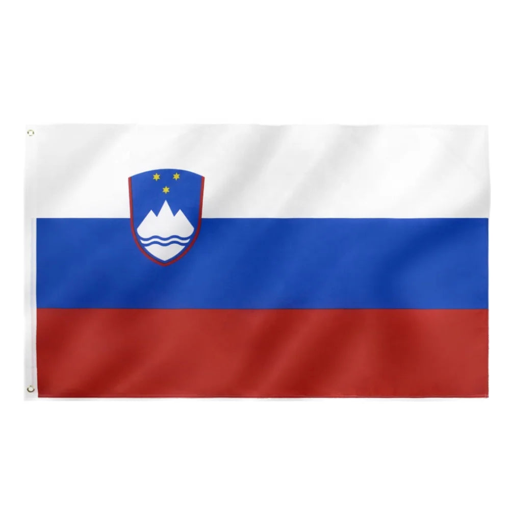 3x5ft Double Sided 100% Polyester Silk Screen Printed Flag 2 Grommets Strong Double Stitched European World National Slovenian