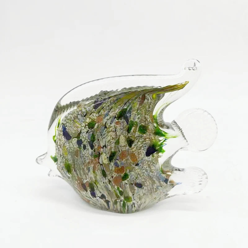 Gray-green Handmade Murao Art Glass Marine Fish Ornaments for Gifts