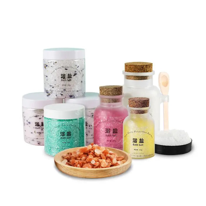 Frosted Plastic 100ml/300ml Bath Salt Jars with Spoon PET Material for Skin Care Eye Cream Face Mask Facial Cleanser Cosmetics