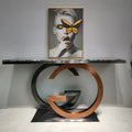 Luxury Console Table with Marble Top Mirror Stainless Steel Classic Metal Design for Home or Gym for Storage in Living Room