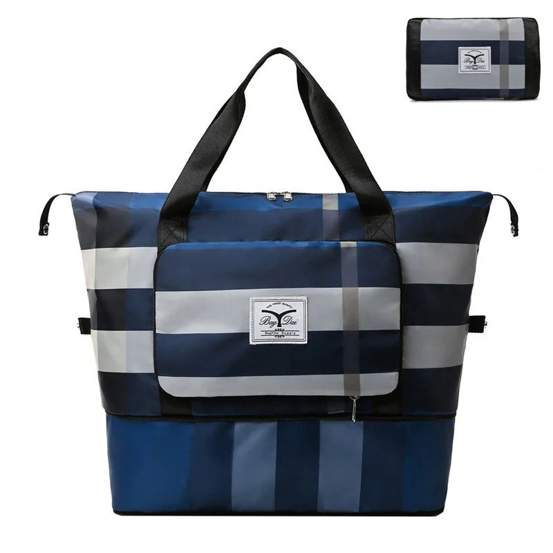 Large Capacity Travel Luggage Storage Bag for Women Weekender Duffel Bag with Expending Shoes Compartment Foldable Gym Sport Bag