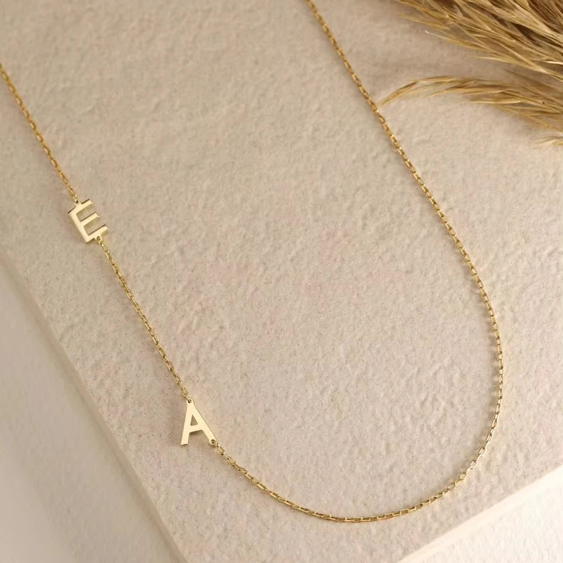 Personalized 18k Gold Stainless Steel Name Necklace Custom Initial Necklace Initial Letter Gift for Women