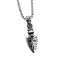 European and American Hip-hop Jewelry Cross Shield Spearhead Trend Creative Stainless Steel Men's Dart Fine Pendant Necklace