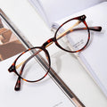 Anti Blue Light Computer Fashion Optical Glasses Frames Lightweight Durable Unisex Half Titanium Print Round