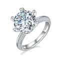 Factory Directly Supply Finely Processed 5 Ct Moissanite Ring 925 Silver Gold Plated 5 Carat Rings for Valentine'S Day