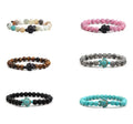 Summer Style Sea Turtle Beads Bracelet Lave Blue White Turquoise 8mm Natural Beads Beach Jewelry Protecting Ocean Animals