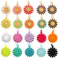 Daisy Flower Enamel Charm Neon Pink Orange Turquoise Blue Pendant Oil DroppedGold Plated ColourNecklace Bracelet Pendant M28