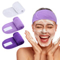 Wholesale Custom Logo Cotton White Environmental Friendly Spa Unisex Headband Adjustable Stretch Skincare Makeup Wrap