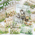 Pack of 15 Flower House Fence Series Decorative Landscaping Stickers for Patio Theme Materials