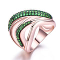 Drop Shopping Multi Layer Carved Druzy Ring Dubai Design Silver Geometric Wedding Ring Wedding Bands or Rings Emerald