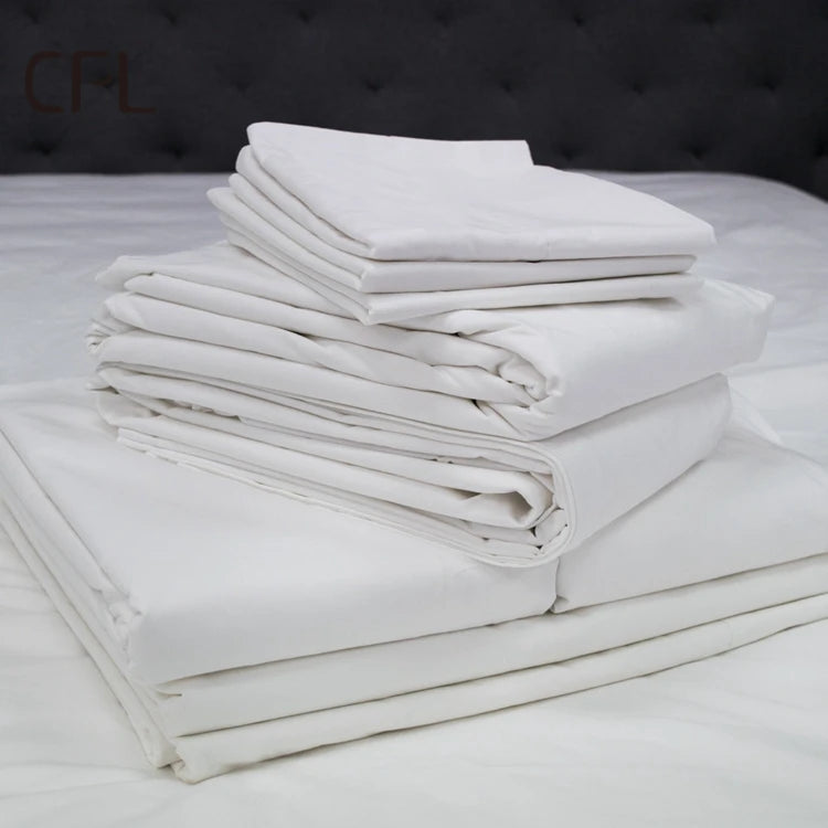 Premium Luxury Hotel 100% Cotton Bedroom Linen Bedding Bedsheet Cover Sets Hotel Supplies