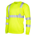 Custom High Visibility Class 3 Construction Uniforms Long Sleeve Polyester Shirt Work Shirts for Men Orange Reflective Tshirt