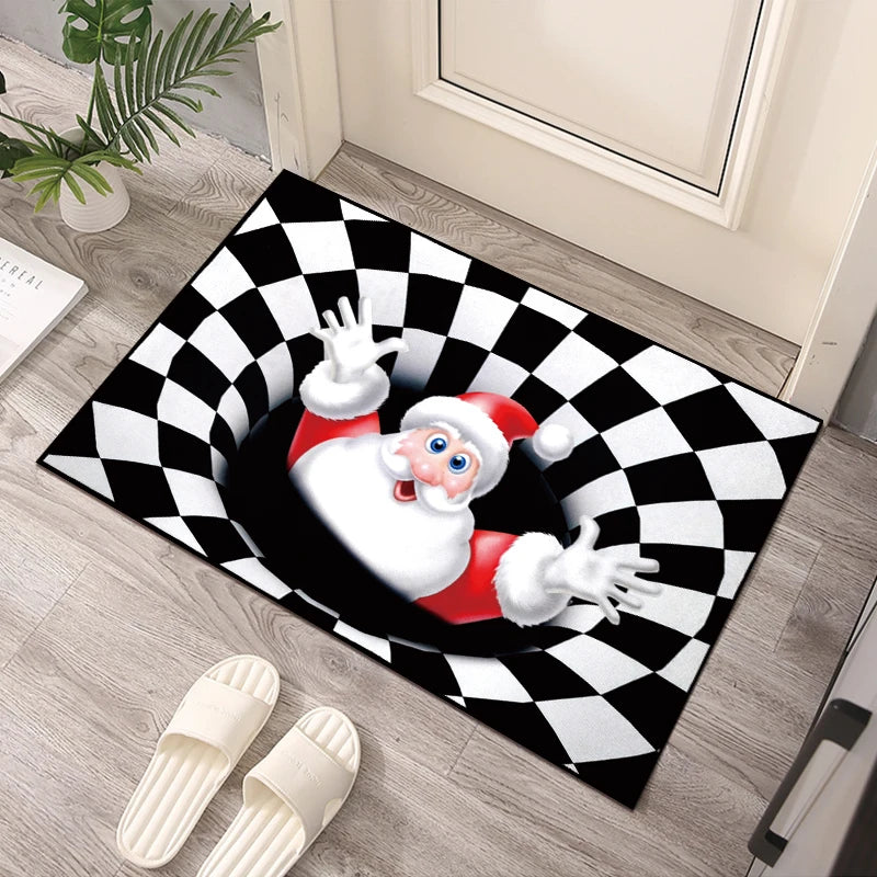 Christmas Home Entrance 3d Illusion Door Mat Vertigo Carpet Custom Floor Mat