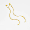 FUAMAY 925 Sterling Silver Long Drop Tennis Ear Rings White CZ Zircon Hiphop Chain with Western Tassel for Gift