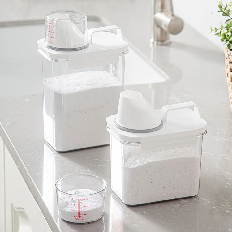 Sesame Transparent Clear Plastic Bottle for Washing Powder Detergent Multifunctional Storage Tank 1~2L Airtight Food Container