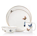 Wholesale High End Minimalist 4 Pcs butterfly Fine Dinner Serving Ceramic Dinnerware Sets for Banque