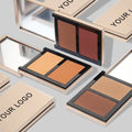 Wholesale Vegan Glow Pressed Powder Contour Pan Long Lasting Skin Makeup High Pigment Private Label Highlighter Bronzer Palette