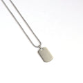 Wholesale Men's Simple Rectangle Pendant Necklace with Link Chain Gold Plated Stainless Steel Fashion Jewelry Tag Necklace
