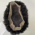 Stock Natural Hairline Afro Full Lace Human Hair Kinky Curly Toupee Hair Replacement African Black Men