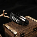 Trendy Punk Man Jewelry Stainless Steel Leather Bracelet Silver Man Multi-layer Real Leather Bracelet