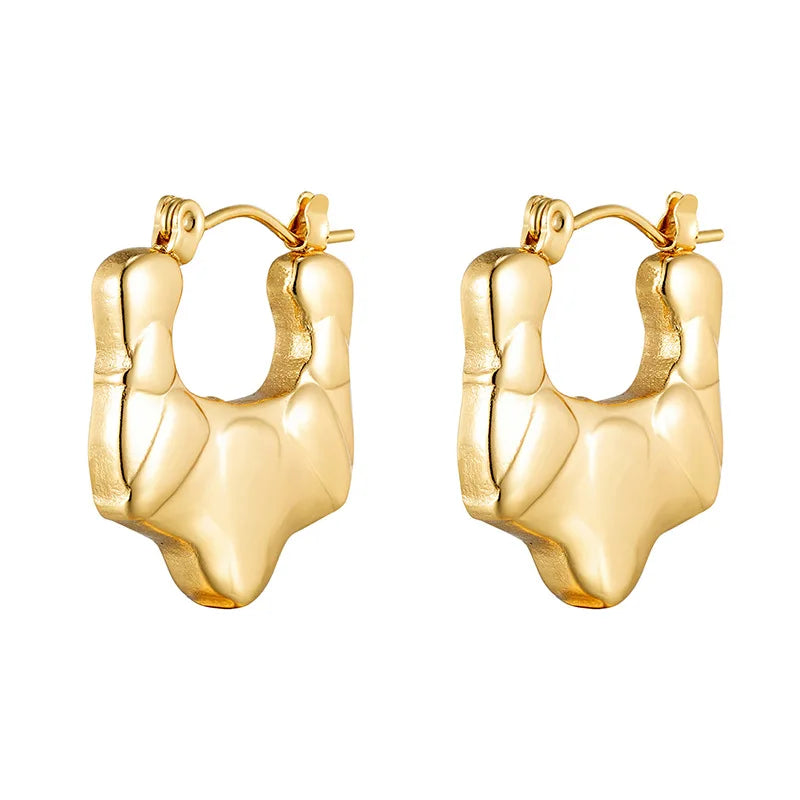 Wholesale Woven Gold Hoop Hypoallergenic Pvd Drop Earrings Classic Vintage Fashion Jewelry Stainless Steel Stud Earrings