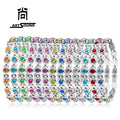 Latest Design Custom LOGO 316 Stainless Steel Jewelry Colourful Zircon Stone 4 in 1 Energy Therapy Magnetic Bracelets for Women