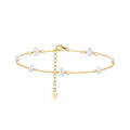 ICEBELA S925 Silver Natural Baroque Pearls Anklets for Women Adjustable Foot Chain Ankle Straps Summer Jewelry Anklets for Women
