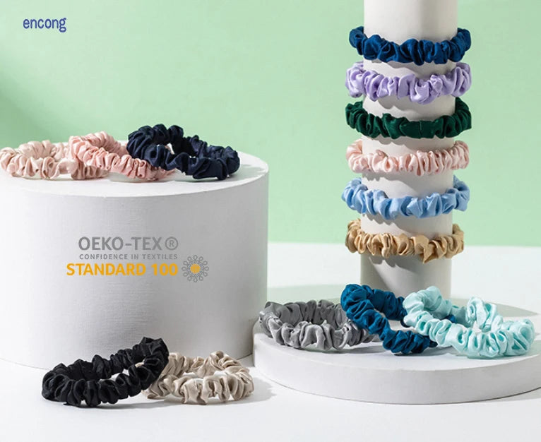 Wholesale Silk Hair Scrunchies Accessories Headband Solid Color Tie Hair Elastic Band Silk-like Scrunchies for Girls