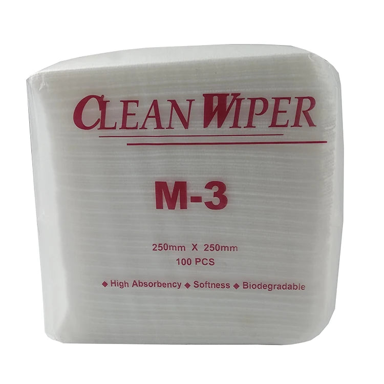 JEJOR 4-Fold Nonwoven Cleanroom Wipes 100% Polyester Lint-Free and Multi-Purpose Bemcot M-3 M3 Cleaner