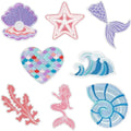 Fantasy Macaroon Color Embroidered Eco-Friendly PVC Iron Sea Shell Starfish Wave Mermaid Patch for Clothing Hat Bag Decoration