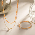 Handmade Natural Stones Jewelry Popular Baroque Pearl Necklace and Bracelet Sets Tarnish Free Gold Stainless Steel Jewelry