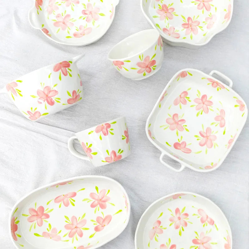 High-value Dish Set Hand-painted Tableware Ins Style Ceramic Plate