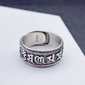 Buddhist Tibetan Copper 6 True Words Mantra Rings Open Adjustable Wedding Band Lucky Mantra Ring